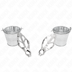 KINK - JAPANESE CLOVER NIPPLE CLAMPS WITH BUCKETS SILVER - Amore24
