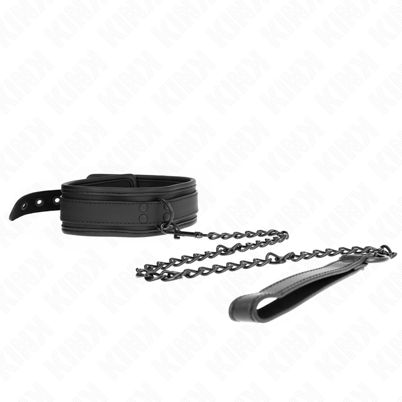 KINK - NEOPRENE BONDAGE COLLAR MODEL 1 WITH BELT 78 CM ADJUSTABLE 37.5 X 49.5 CM - Amore24
