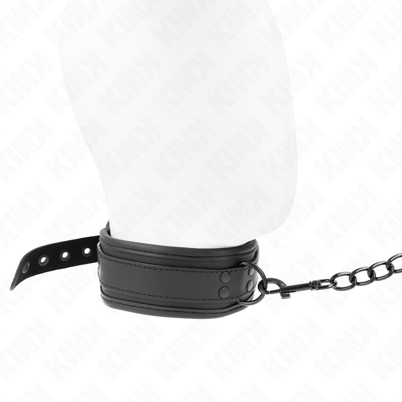 KINK - NEOPRENE BONDAGE COLLAR MODEL 1 WITH BELT 78 CM ADJUSTABLE 37.5 X 49.5 CM - Amore24