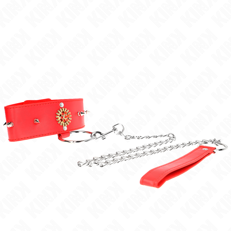 KINK - RED DIAMOND NECKLACE WITH BELT 65 CM AJDUSTABLE 35-51 CM X 7 CM - Amore24