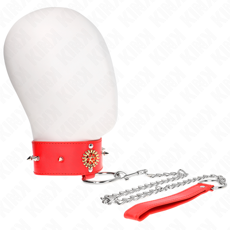 KINK - RED DIAMOND NECKLACE WITH BELT 65 CM AJDUSTABLE 35-51 CM X 7 CM - Amore24
