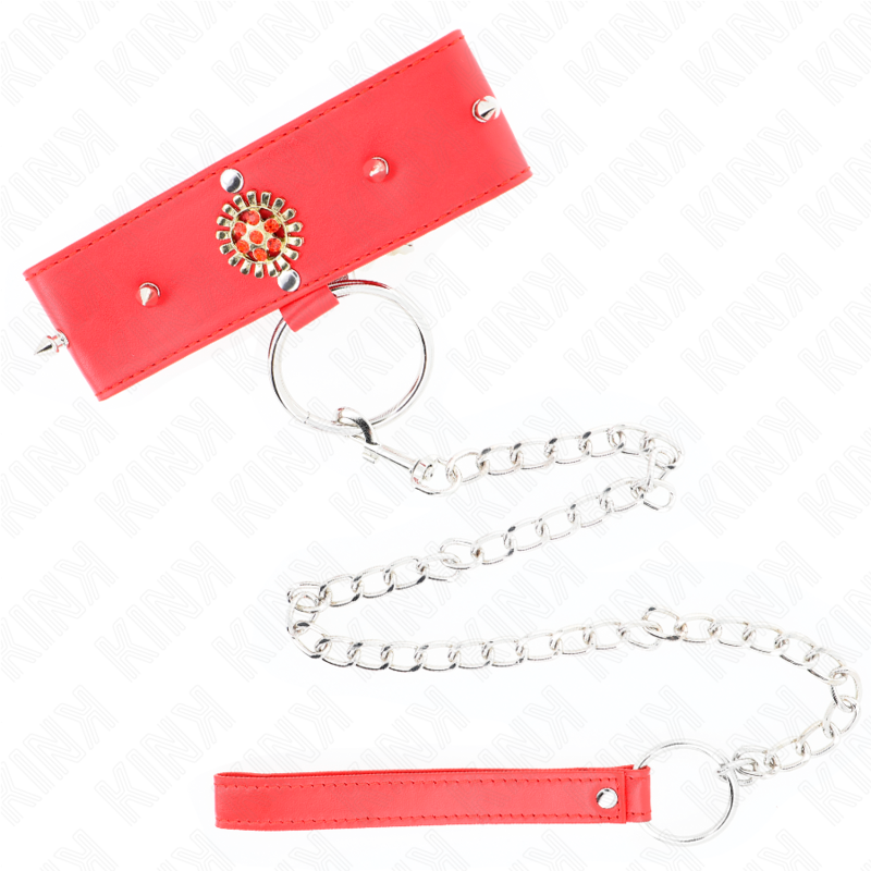 KINK - RED DIAMOND NECKLACE WITH BELT 65 CM AJDUSTABLE 35-51 CM X 7 CM - Amore24