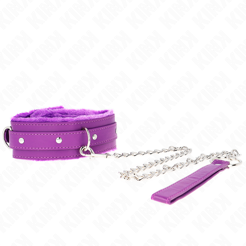 KINK - COLLAR WITH LEASH 65 CM WITH RESTRICTIONS PURPLE 36-42 CM X 5.5 CM - Amore24