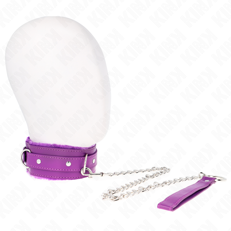 KINK - COLLAR WITH LEASH 65 CM WITH RESTRICTIONS PURPLE 36-42 CM X 5.5 CM - Amore24