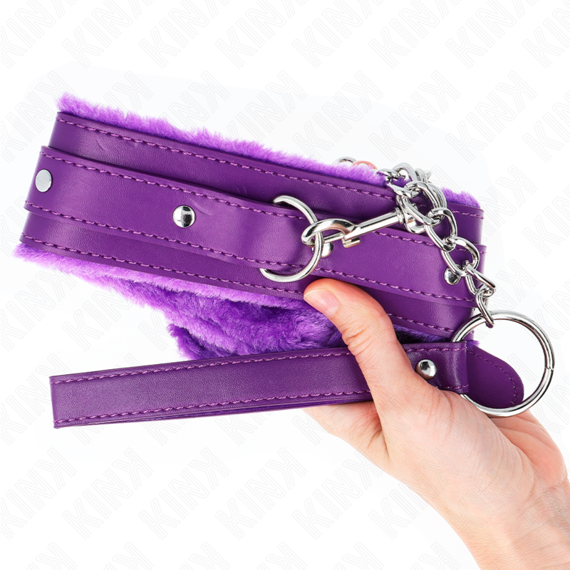 KINK - COLLAR WITH LEASH 65 CM WITH RESTRICTIONS PURPLE 36-42 CM X 5.5 CM - Amore24