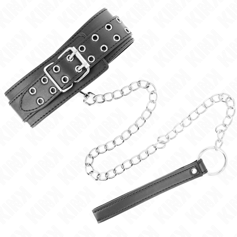 KINK - NECKLACE WITH STRAP 65 CM SILVER BUCKLES ADJUSTABLE 33-46 CM X 5.5 CM - Amore24