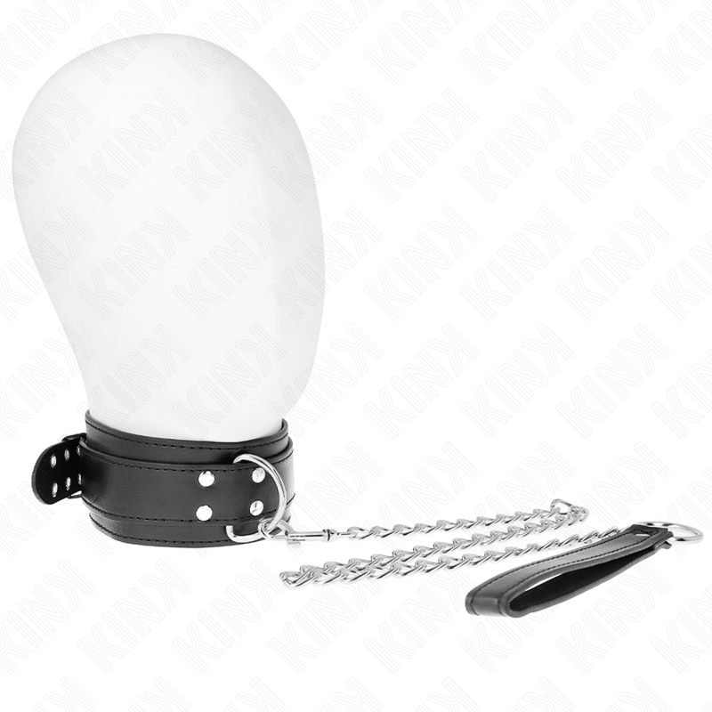 KINK - NECKLACE WITH STRAP 65 CM SILVER BUCKLES ADJUSTABLE 33-46 CM X 5.5 CM - Amore24