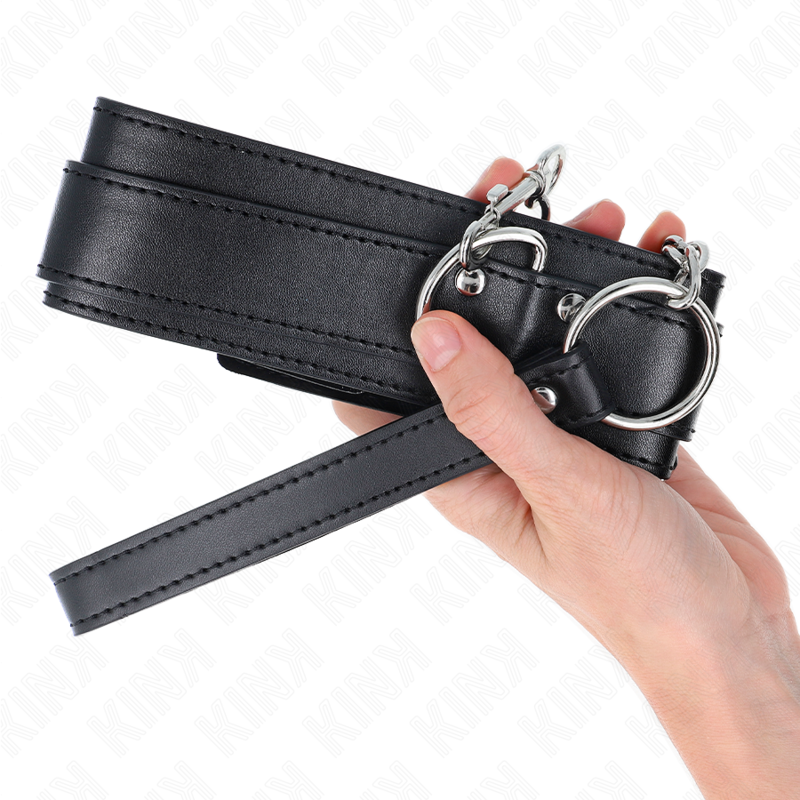 KINK - NECKLACE WITH STRAP 65 CM SILVER BUCKLES ADJUSTABLE 33-46 CM X 5.5 CM - Amore24