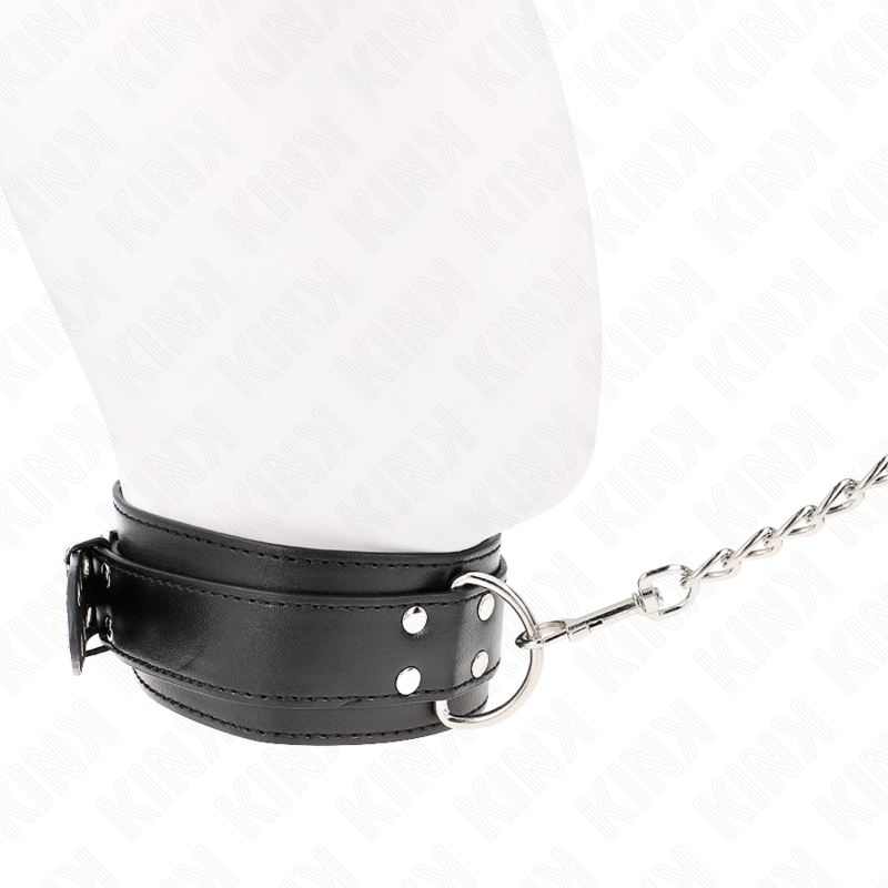KINK - NECKLACE WITH STRAP 65 CM SILVER BUCKLES ADJUSTABLE 33-46 CM X 5.5 CM - Amore24