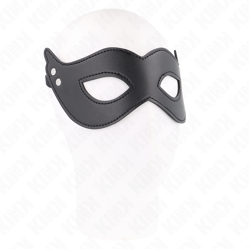KINK - LEATHERETTE MASK WITH RIVETS MODEL 1 26 x 8 CM - Amore24