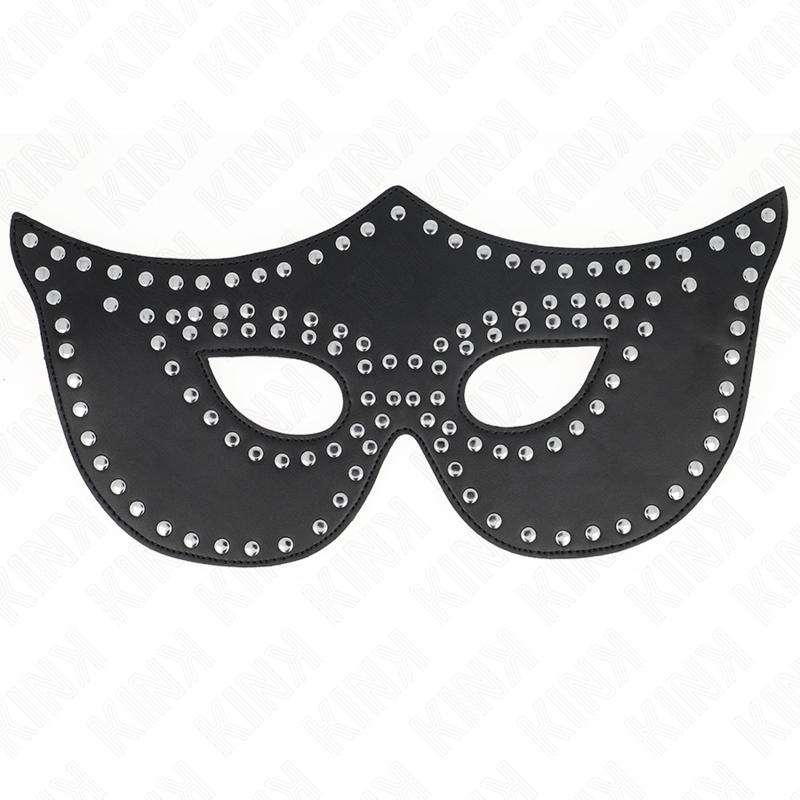 KINK - LEATHERETTE MASK WITH RIVETS MODEL 2 30 x 12 CM - Amore24