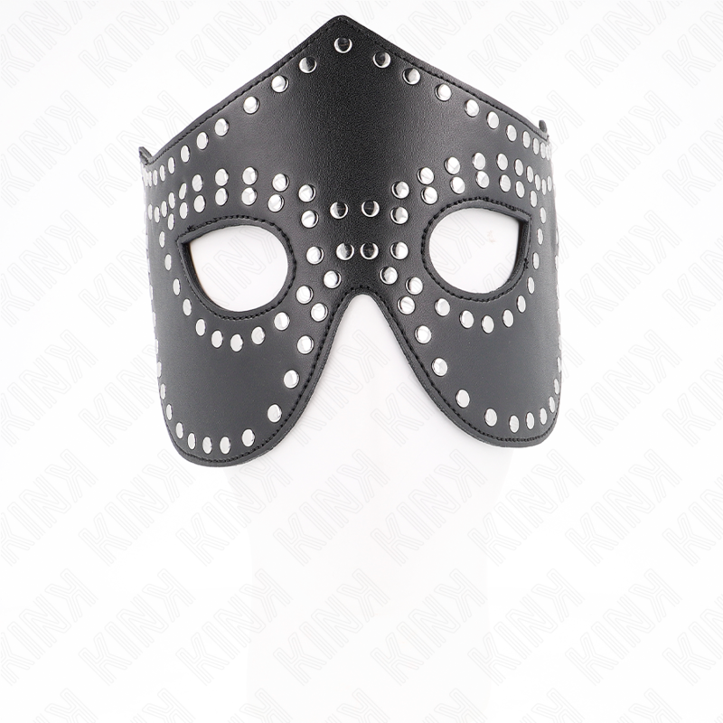 KINK - LEATHERETTE MASK WITH RIVETS MODEL 2 30 x 12 CM - Amore24