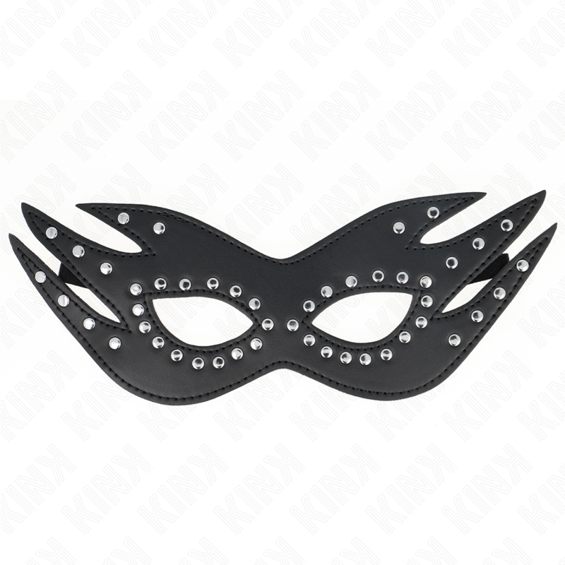 KINK - LEATHERETTE MASK WITH RIVETS MODEL 3 26 x 9.5 CM - Amore24