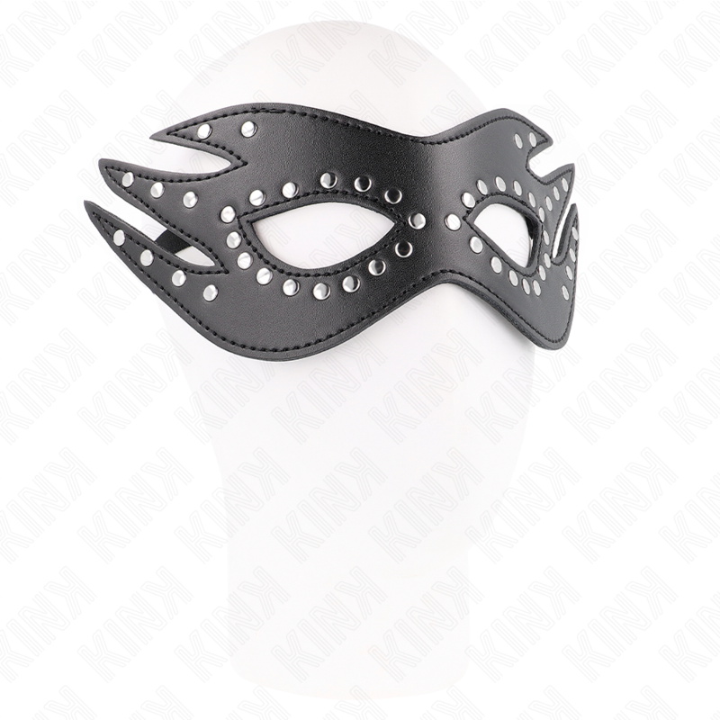 KINK - LEATHERETTE MASK WITH RIVETS MODEL 3 26 x 9.5 CM - Amore24