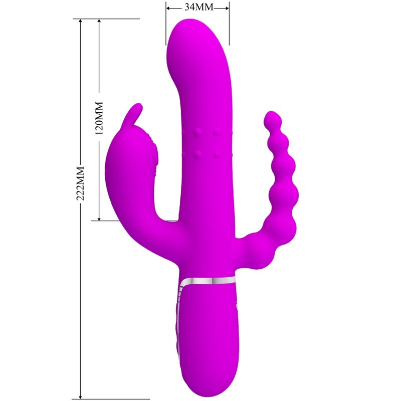PRETTY LOVE - CAMMY TRIPLE VIBRATOR MULTIFUNCTION 4 IN 1 PINK - Amore24