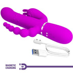PRETTY LOVE - CAMMY TRIPLE VIBRATOR MULTIFUNCTION 4 IN 1 PINK - Amore24