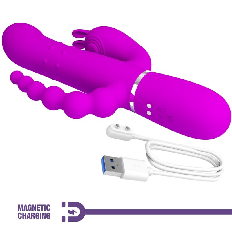 PRETTY LOVE - CAMMY TRIPLE VIBRATOR MULTIFUNCTION 4 IN 1 PINK - Amore24