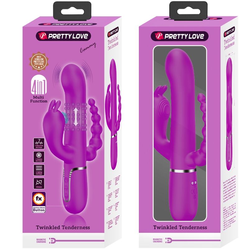 PRETTY LOVE - CAMMY TRIPLE VIBRATOR MULTIFUNCTION 4 IN 1 PINK - Amore24
