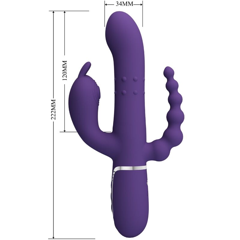 PRETTY LOVE - CAMMY TRIPLE VIBRATOR MULTIFUNCTION 4 IN 1 PURPLE - Amore24