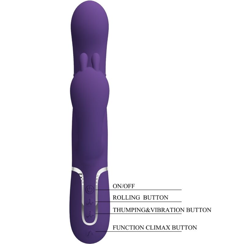 PRETTY LOVE - CAMMY TRIPLE VIBRATOR MULTIFUNCTION 4 IN 1 PURPLE - Amore24