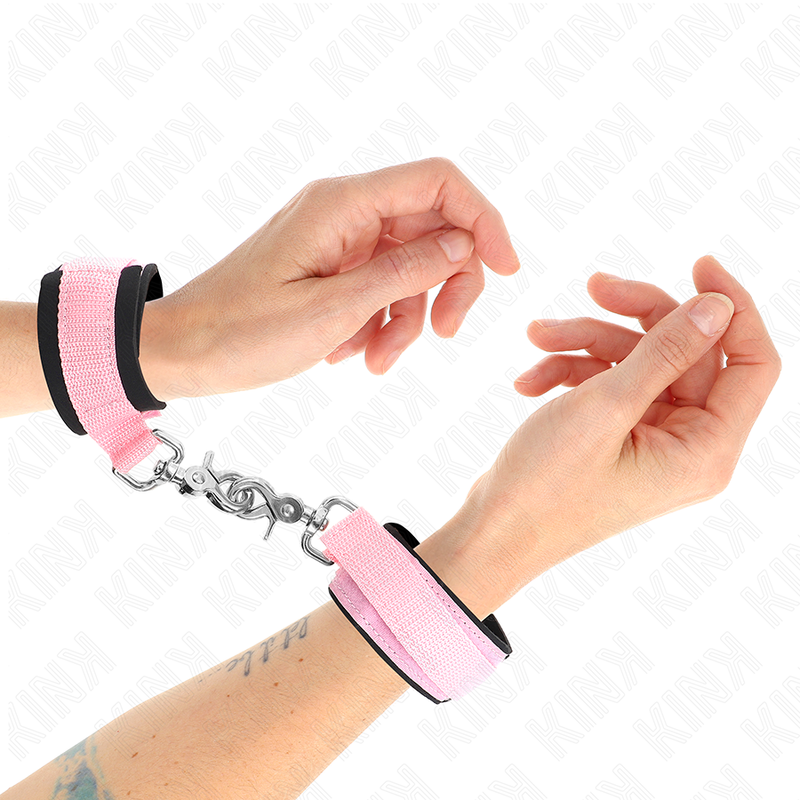 KINK - ADJUSTABLE NEOPRENE WRIST RESTRAINTS PINK ADJUSTABLE 22-34 CM - Amore24