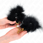 KINK - FEATHER HAND CUFFS WITH GOLD CHAIN MODEL 0 - Amore24
