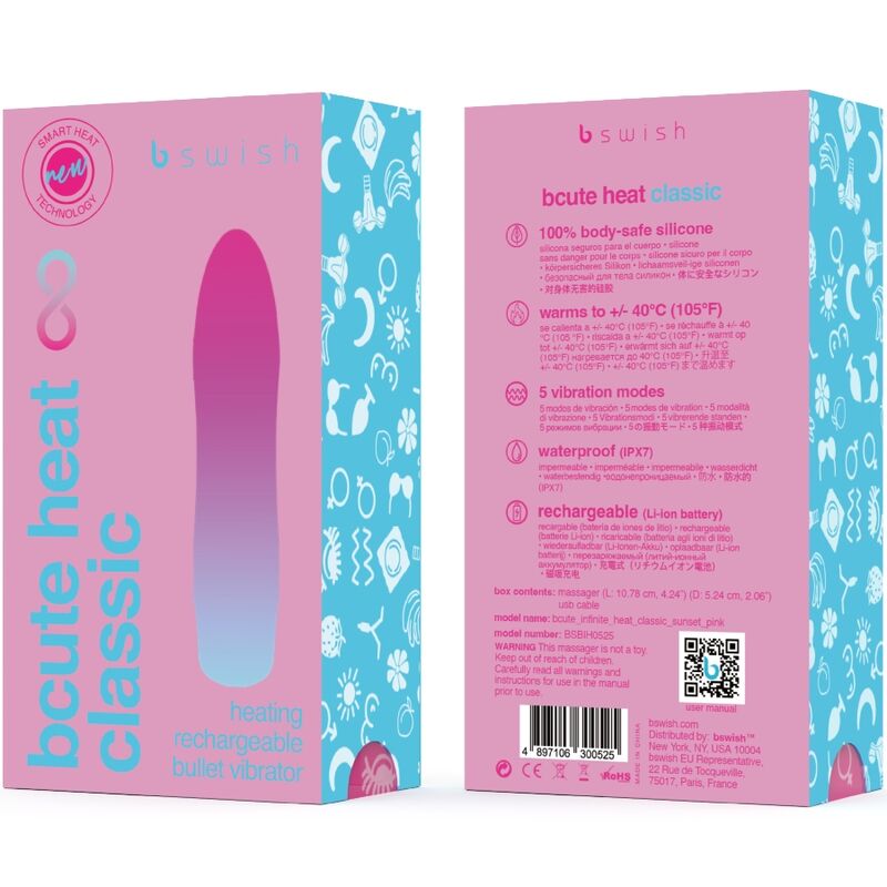 B SWISH - BCUTE INFINITE HEAT CLASSIC HEATABLE VIBRATOR PINK - Amore24
