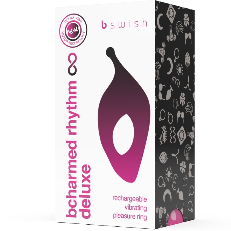 B SWISH - BCHARMED RHYTHM INFINITE DELUXE PENIS RING 15 VIBRATIONS BLACK - Amore24