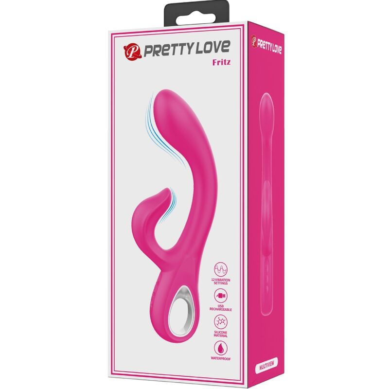 PRETTY LOVE - FRITZ RABBIT VIBRATOR 12 VIBRATIONS PINK - Amore24