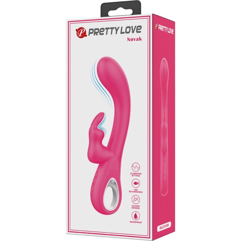 PRETTY LOVE - NOVAK RABBIT VIBRATOR 12 VIBRATIONS PINK - Amore24