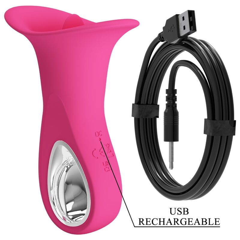 PRETTY LOVE - CLYDE ORAL VIBRATOR VIBRATING TONGUE 12 VIBRATIONS PINK - Amore24