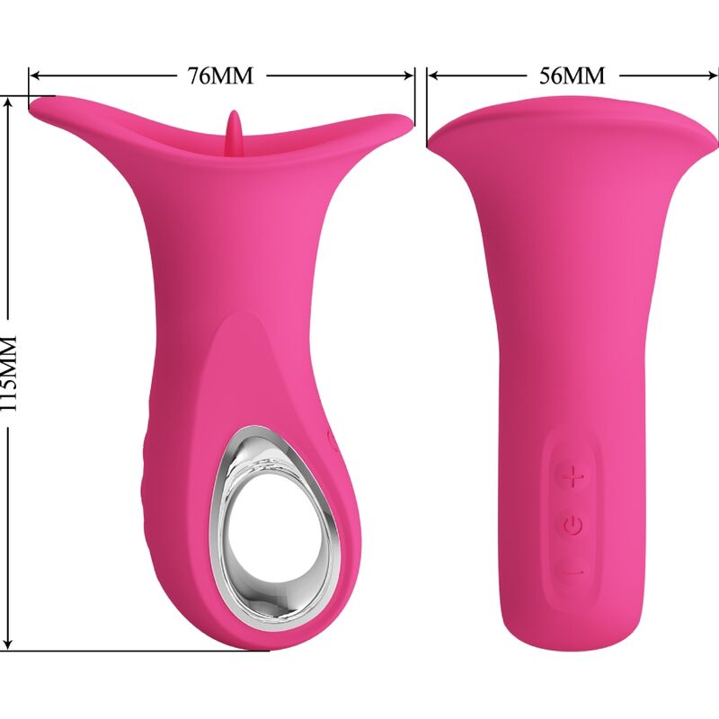 PRETTY LOVE - CLYDE ORAL VIBRATOR VIBRATING TONGUE 12 VIBRATIONS PINK - Amore24