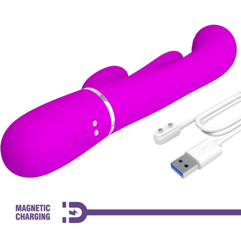 PRETTY LOVE - SHANIA TRIPLE RABBIT VIBRATOR MULTIFUNCTION PINK - Amore24