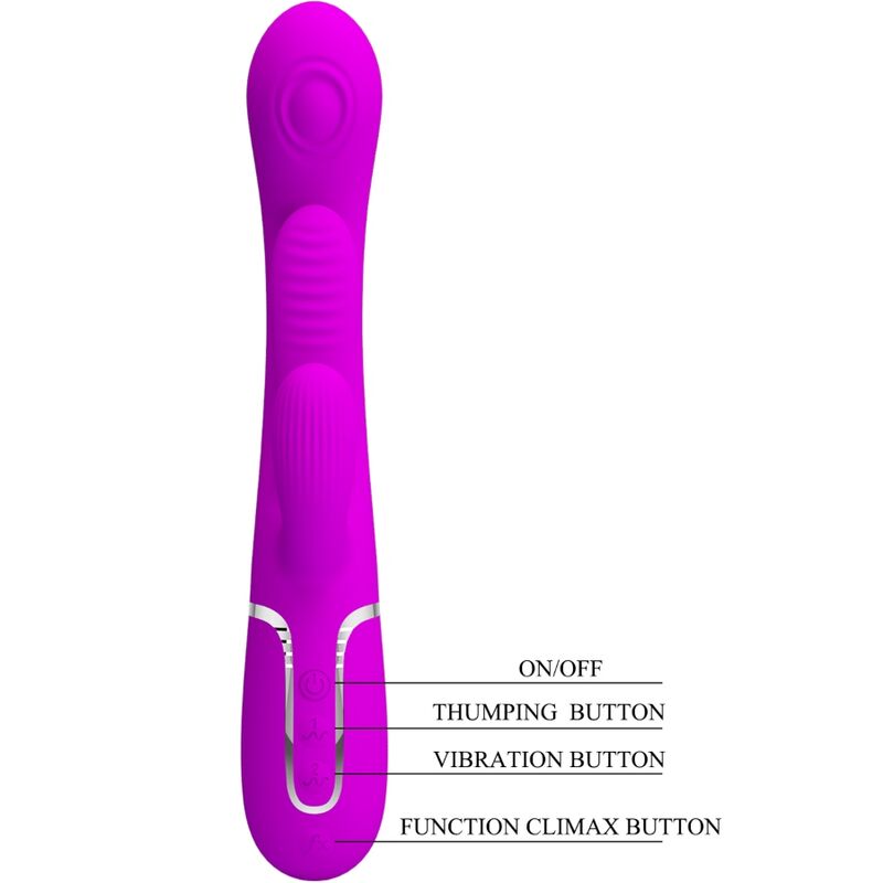 PRETTY LOVE - SHANIA TRIPLE RABBIT VIBRATOR MULTIFUNCTION PINK - Amore24