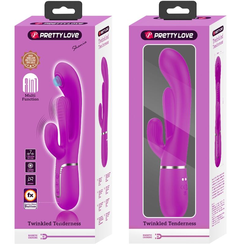 PRETTY LOVE - SHANIA TRIPLE RABBIT VIBRATOR MULTIFUNCTION PINK - Amore24