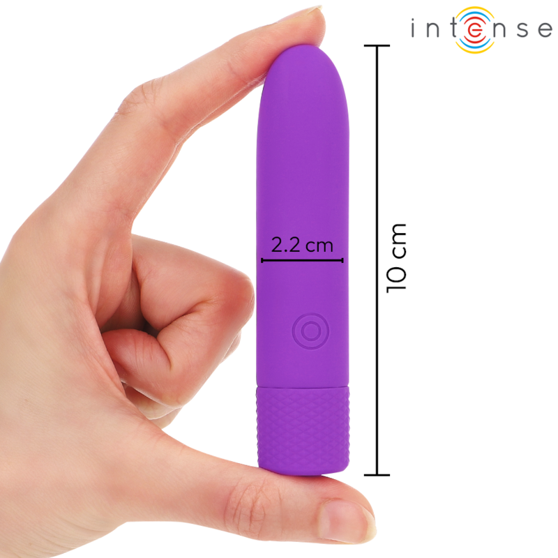 INTENSE - SYMONE USB RECHARGEABLE VIBRATING BULLET 8 VIBRATIONS PURPLE 10 X 2.2 CM - Amore24