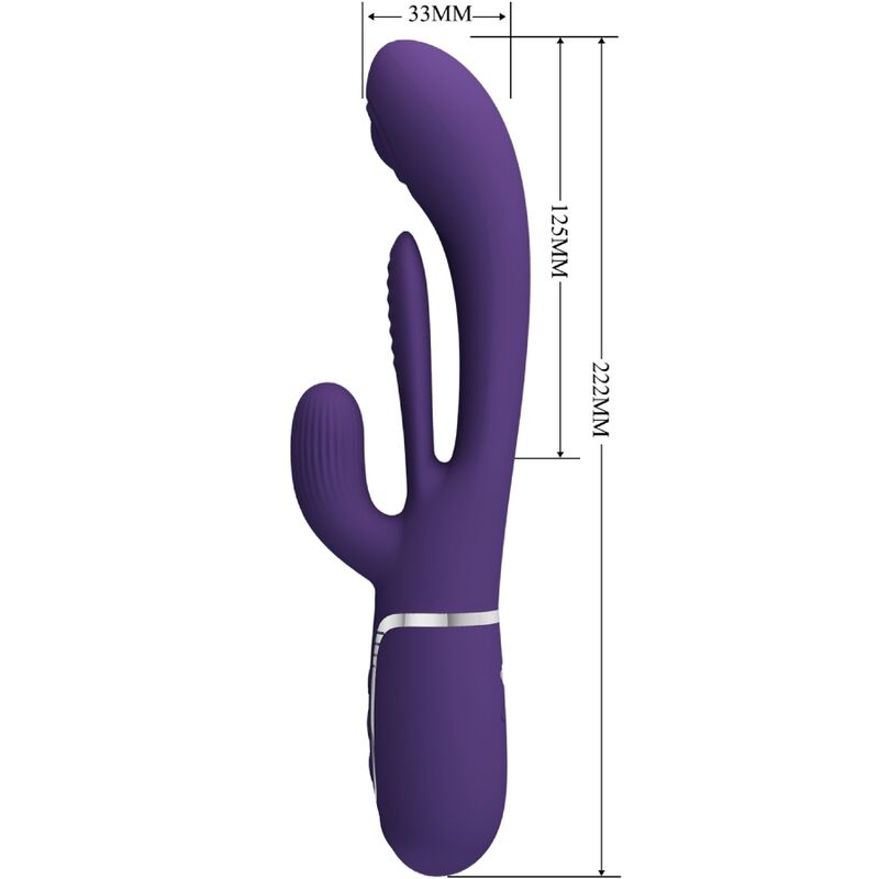 PRETTY LOVE - SHANIA TRIPLE RABBIT VIBRATOR MULTIFUNCTION PURPLE - Amore24