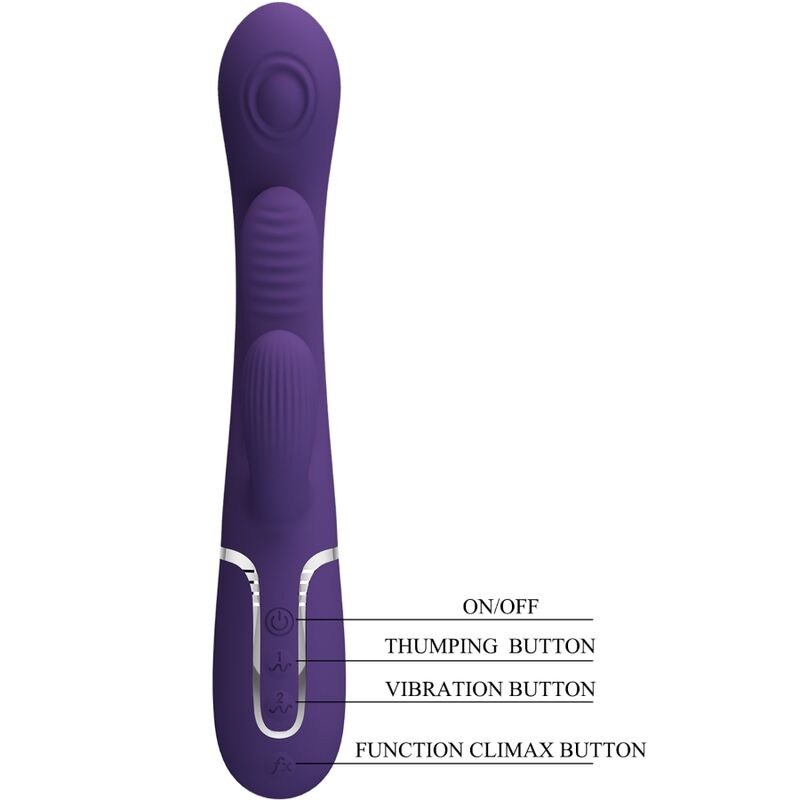 PRETTY LOVE - SHANIA TRIPLE RABBIT VIBRATOR MULTIFUNCTION PURPLE - Amore24