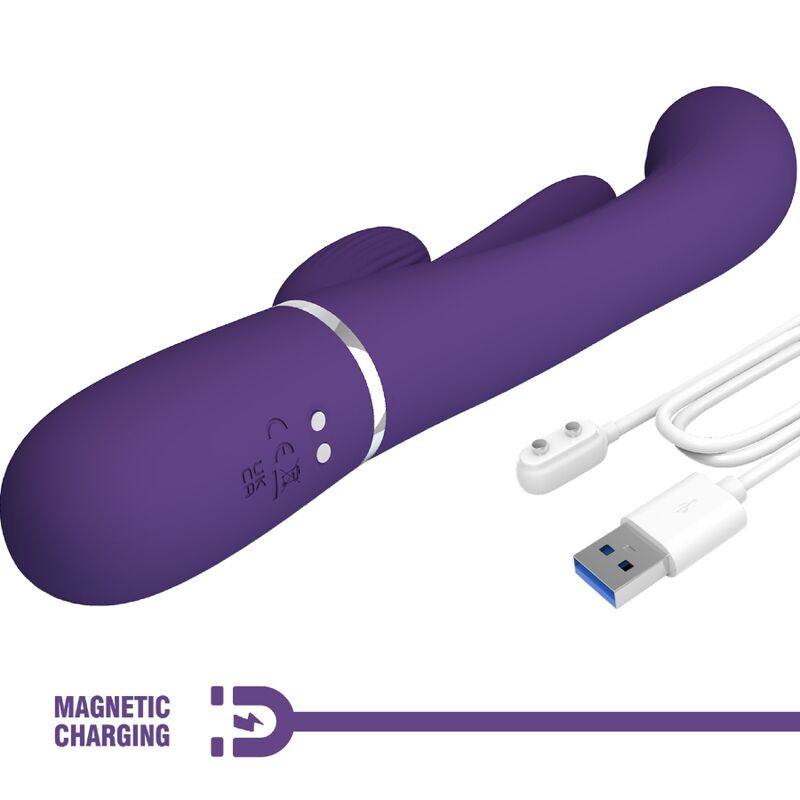 PRETTY LOVE - SHANIA TRIPLE RABBIT VIBRATOR MULTIFUNCTION PURPLE - Amore24
