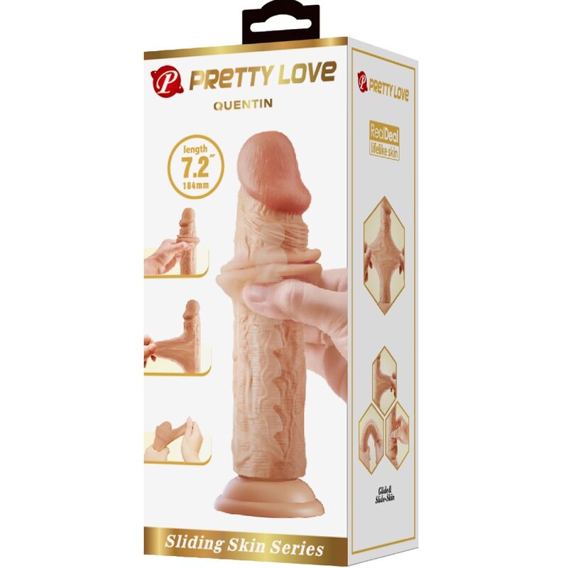 PRETTY LOVE - QUENTIN REALISTIC DILDO 18 CM FLESH - Amore24