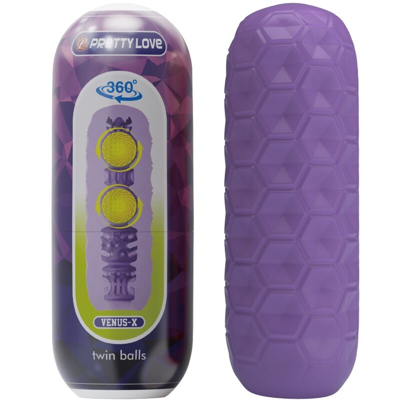 PRETTY LOVE - TWIN BALLS MALE MASTURBATOR PURPLE - Amore24