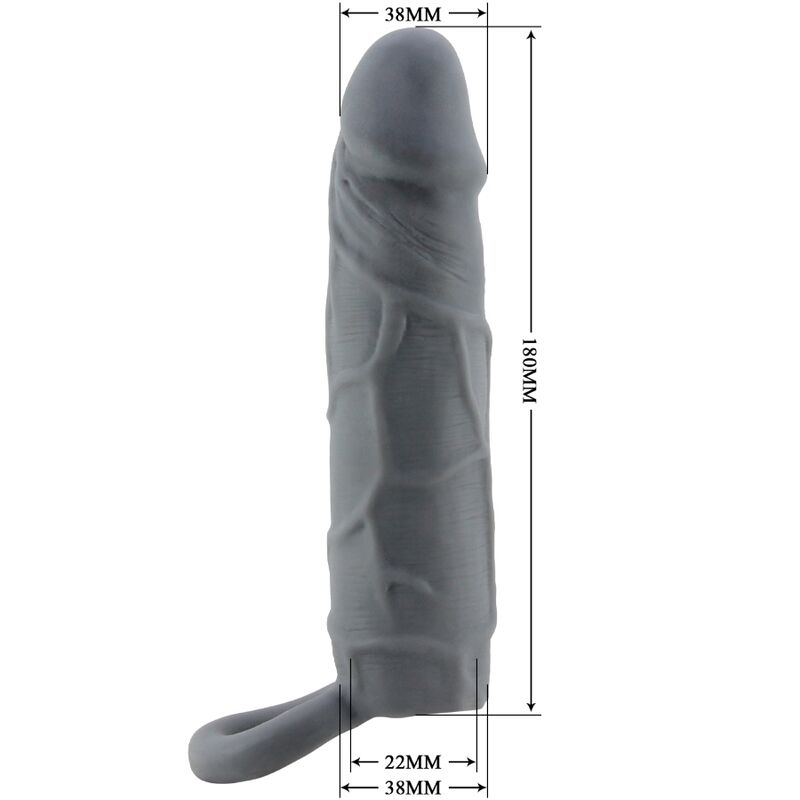 PRETTY LOVE - REALISTIC SKIN PENIS SLEEVE DARK GREY - Amore24