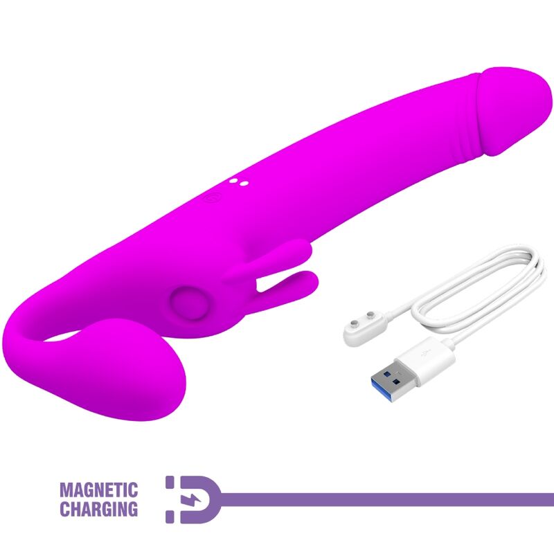 PRETTY LOVE - ZANINI STRAPLESS STRAP-ON 10 VIBRATIONS PURPLE - Amore24