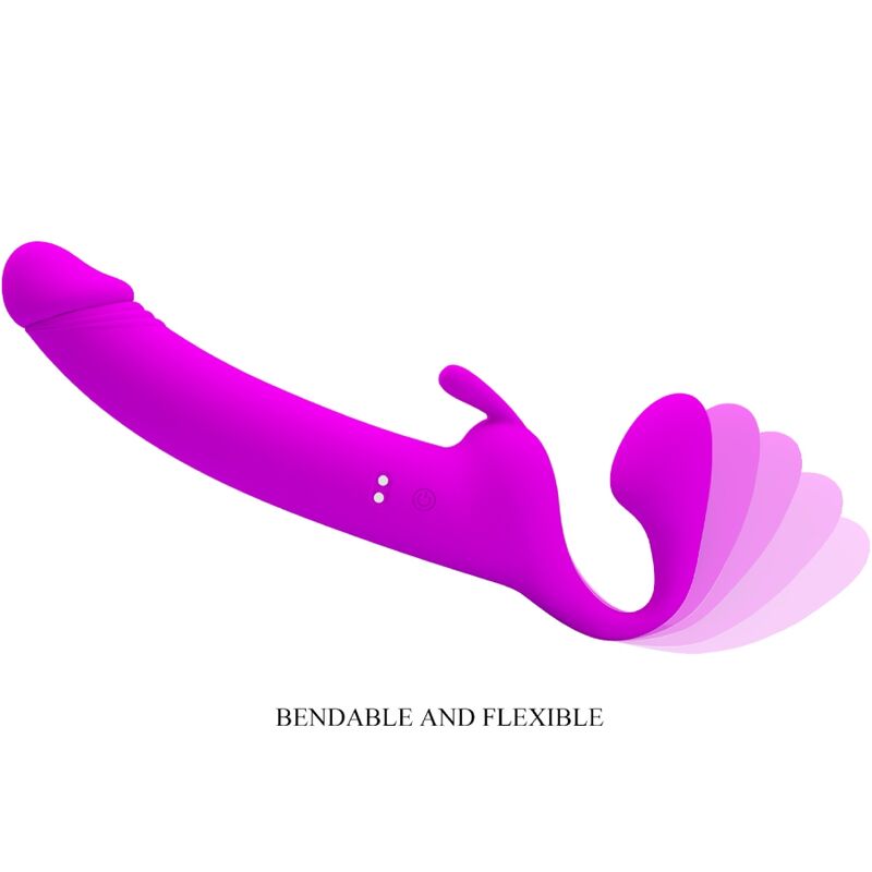 PRETTY LOVE - ZANINI STRAPLESS STRAP-ON 10 VIBRATIONS PURPLE - Amore24