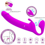 PRETTY LOVE - ZANINI STRAPLESS STRAP-ON 10 VIBRATIONS PURPLE - Amore24
