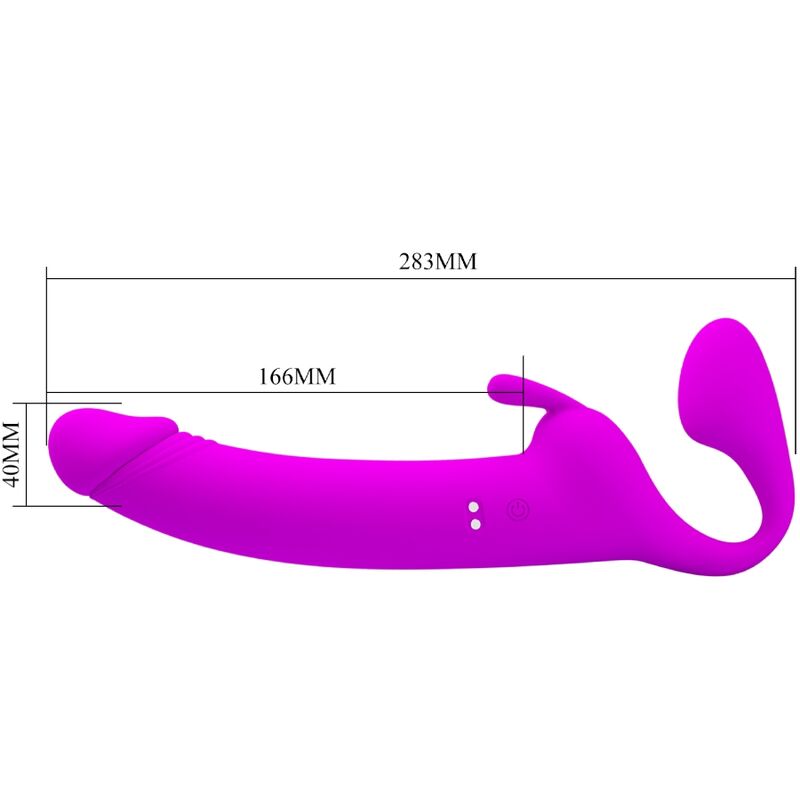 PRETTY LOVE - ZANINI STRAPLESS STRAP-ON 10 VIBRATIONS PURPLE - Amore24