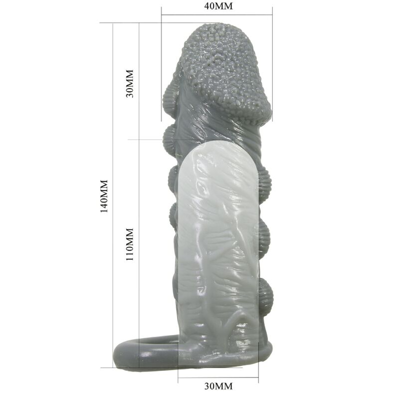 PRETTY LOVE - REALISTIC PENIS ENLARGER AND DELAY SLEEVE GREY - Amore24
