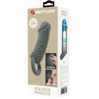 PRETTY LOVE - REALISTIC PENIS ENLARGER AND DELAY SLEEVE MODEL 2 GREY - Amore24