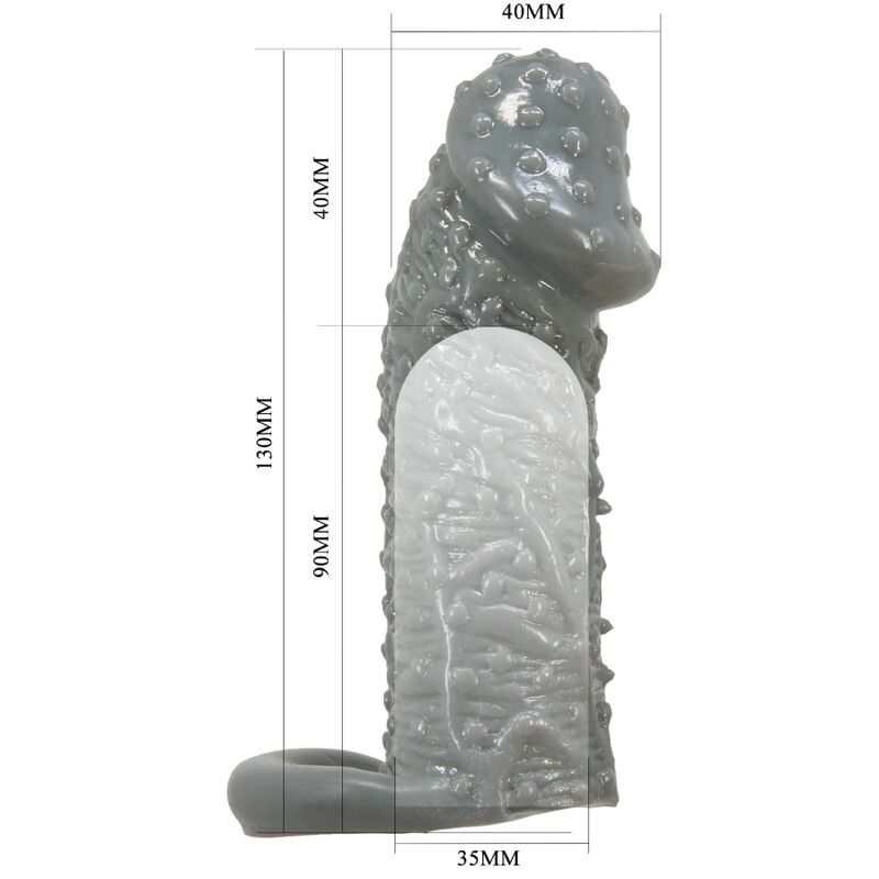 PRETTY LOVE - REALISTIC PENIS ENLARGER AND DELAY SLEEVE MODEL 2 GREY - Amore24