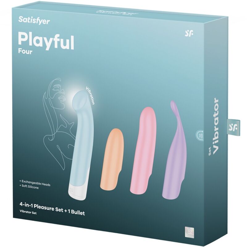 SATISFYER - PLAYFUL FOUR SET VIBRATORS 4 IN 1 + POWER BULLET - Amore24
